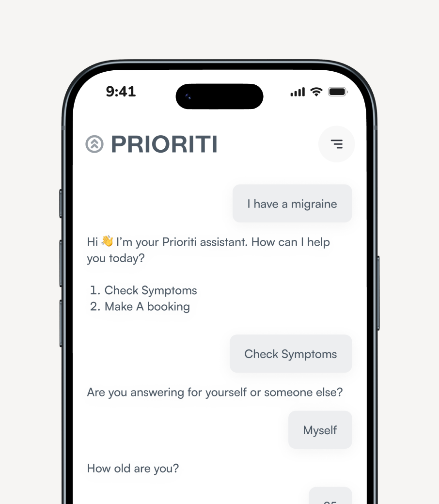 Prioriti inspired by patients visual